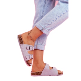 EVE Pantofole Da Donna In Sughero Con Fibbie Grigio Si Senor 3