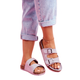 EVE Pantofole Da Donna In Sughero Con Fibbie Grigio Si Senor 1