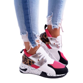 Scarpe Sportive da Donna Lu Boo Con Motivo Leopardato Bianco Malibu nero rosa argento 3