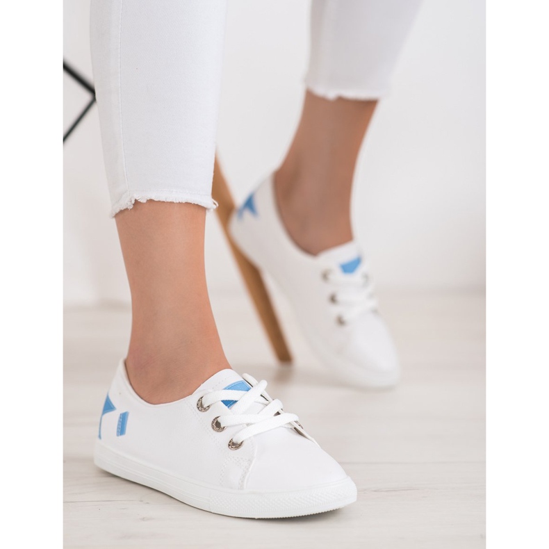 Weide Sneakers Bianche Con Ecopelle bianca blu 1