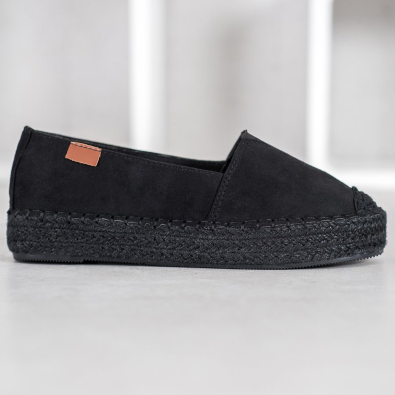 SHELOVET Espadrillas Nere Con Camoscio nero 2