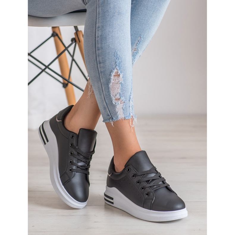 RTX WALK Sneakers in ecopelle alla moda nero 1
