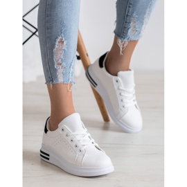 RTX WALK Sneakers in ecopelle alla moda bianca nero 1