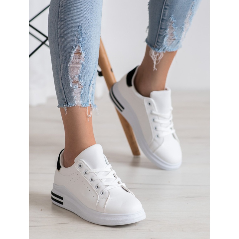 RTX WALK Sneakers in ecopelle alla moda bianco nero 1