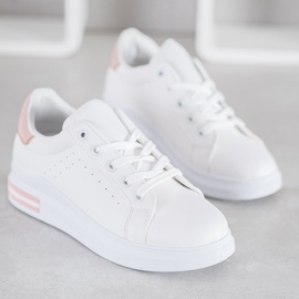RTX WALK Sneakers in ecopelle alla moda bianca rosa 2