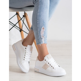 RTX WALK Sneakers Con Inserti Beige bianco rosa 1