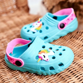 Bona Pantofole per bambini in schiuma Crocs Blue Unicorn Lily viola 2