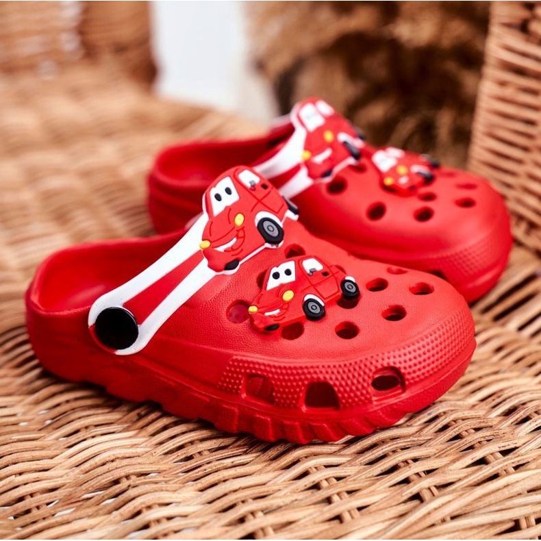 PB2 Pantofole Bambini Schiuma Crocs Red Cars Bruno rosso 1
