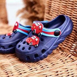 PB2 Pantofole Bambini Schiuma Crocs Navy Blue Cars Bruno blu navy 1