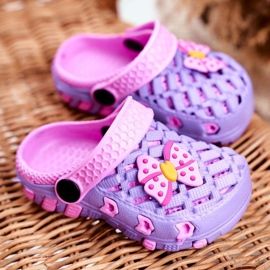 NEWS Pantofole per bambini Foam Crocs Violet Bow Susan viola 1