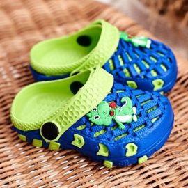 Pantofole per bambini Foam Crocs Navy Blue Crocodile Casper giallo 1