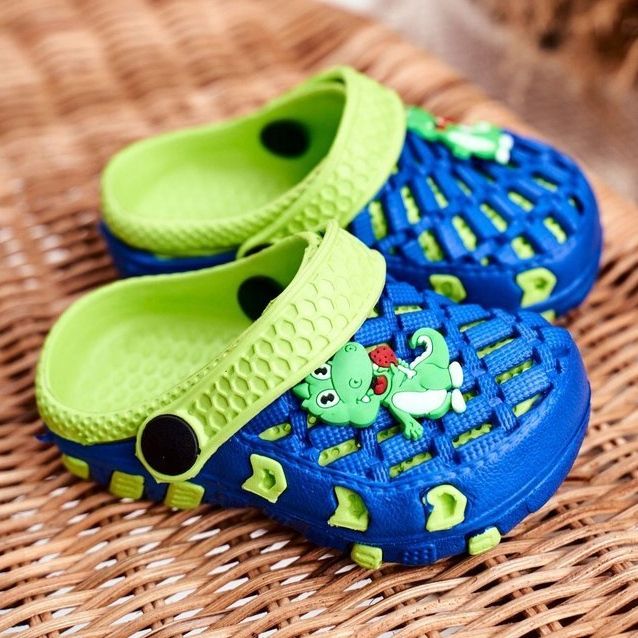 Pantofole per bambini Foam Crocs Navy Blue Crocodile Casper giallo 1