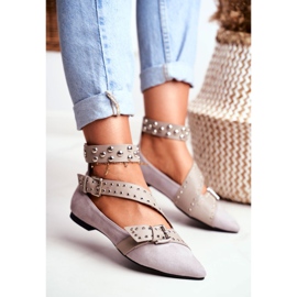 Lu Boo Ballerina In Spitz Rivetti A Righe Grigio Esteria 1