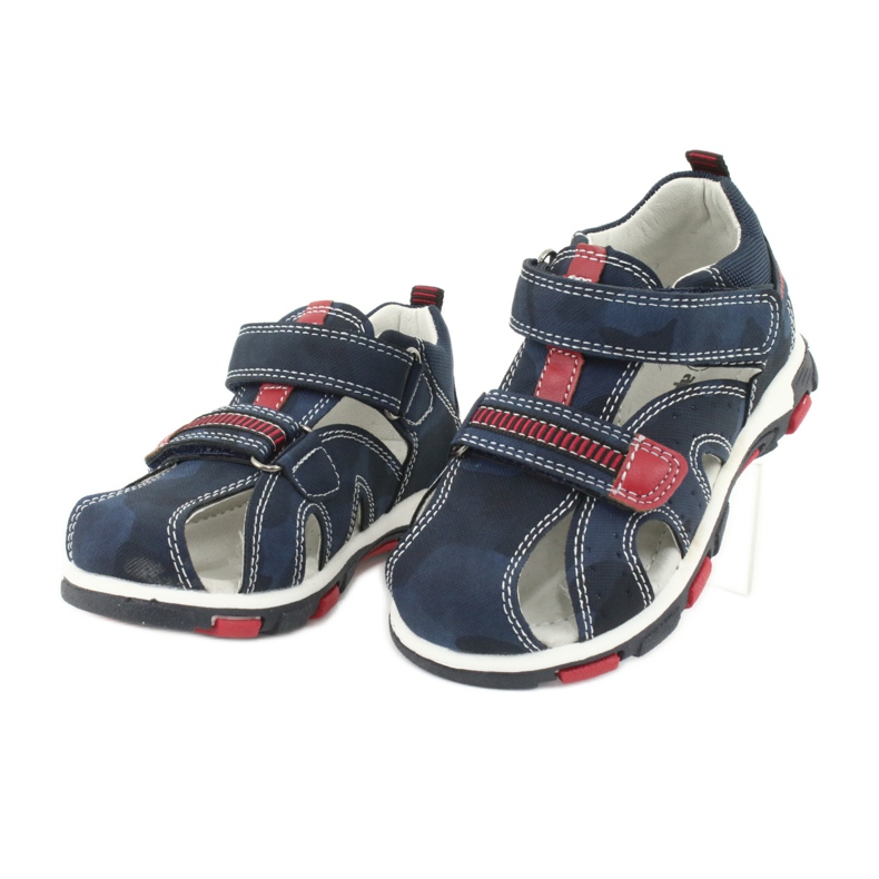 Apawwa Sandali da bambino con velcro Navy Goreno rosso blu navy 2