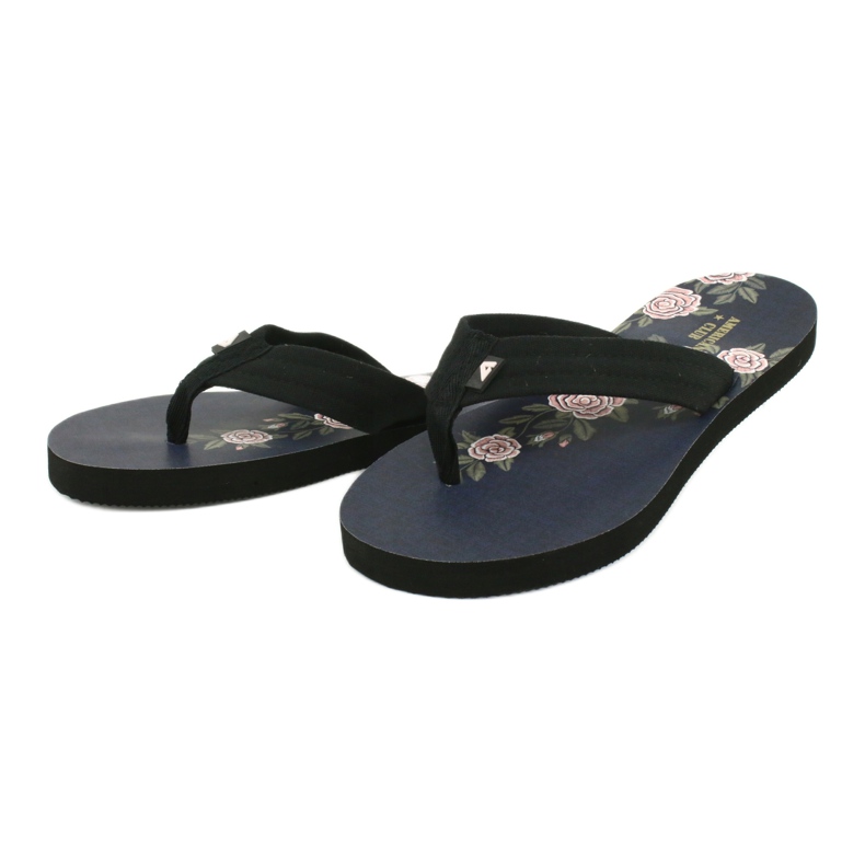 American Club Infradito in schiuma da donna americane JP04 nero rosa 1