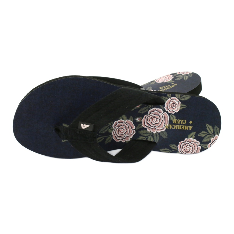 American Club Infradito in schiuma da donna americane JP04 nero rosa 2