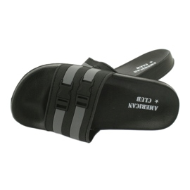 American Club Ciabatte da piscina americane NH16 a due righe nero grigio 2