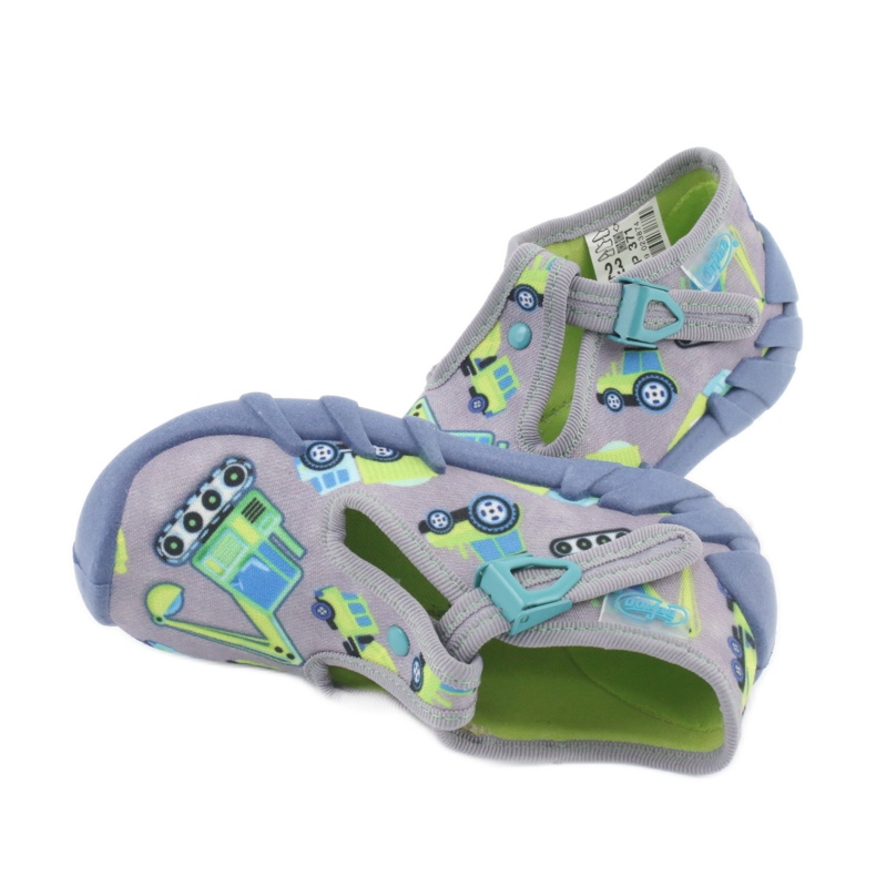 Scarpe per bambini Befado 110P371 blu grigio verde giallo 4