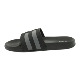 American Club Ciabatte da piscina da uomo americane NH15 a due righe nero grigio 1