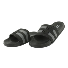 American Club Ciabatte da piscina da uomo americane NH15 a due righe nero grigio 2
