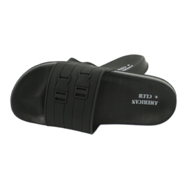 American Club Ciabatte da piscina da uomo americane NH15 a due righe nero 3