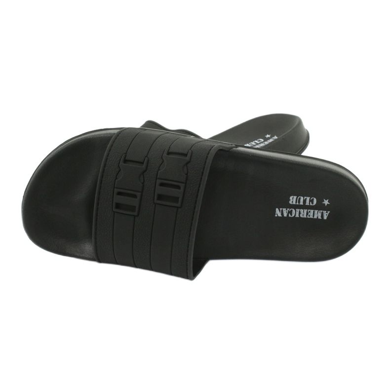 American Club Ciabatte da piscina da uomo americane NH15 a due righe nero 3