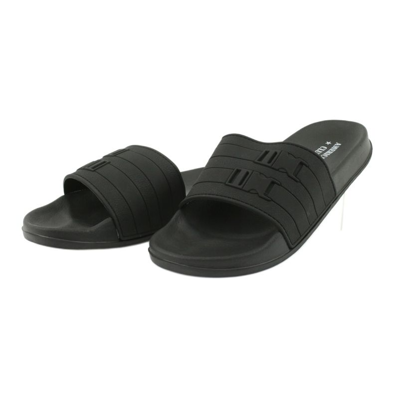 American Club Ciabatte da piscina da uomo americane NH15 a due righe nero 2