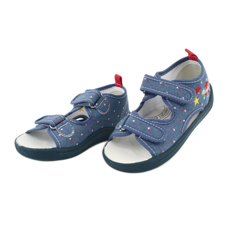 American Club Sandali americani scarpe per bambini soletta in pelle TEN28 rosso blu giallo 2