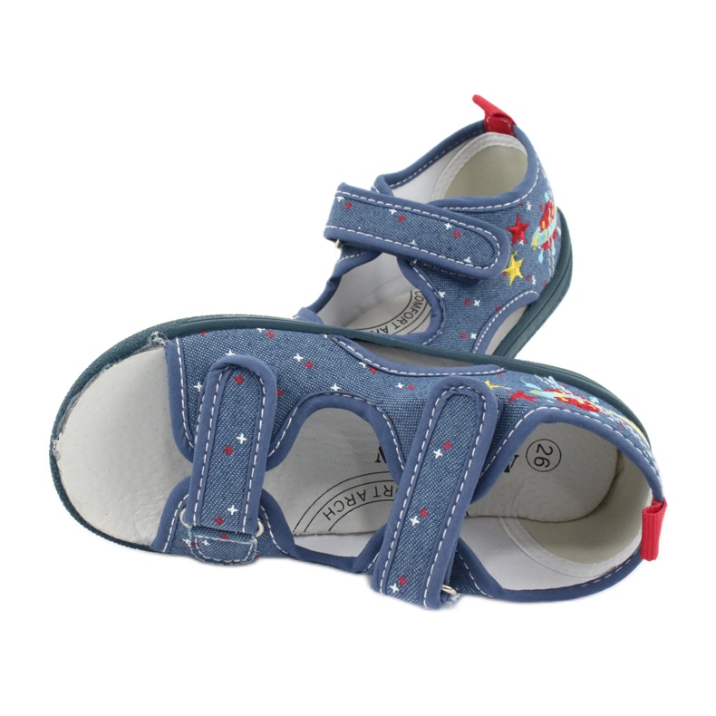 American Club Sandali americani scarpe per bambini soletta in pelle TEN28 rosso blu giallo 4