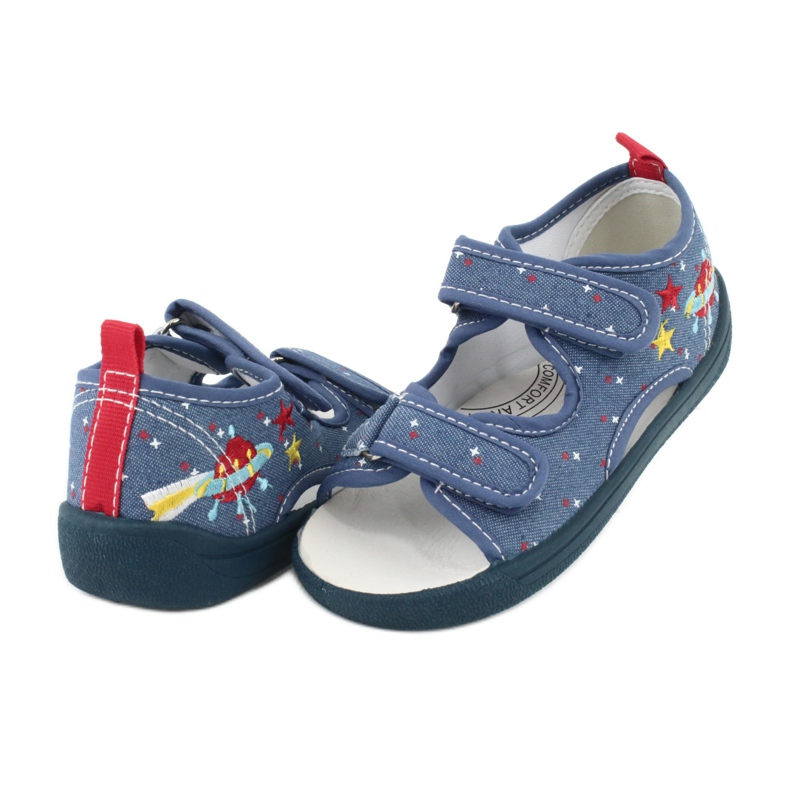 American Club Sandali americani scarpe per bambini soletta in pelle TEN28 rosso blu giallo 3