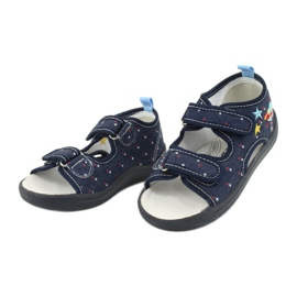 American Club Sandali americani scarpe per bambini soletta in pelle TEN28 blu navy 2