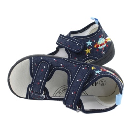 American Club Sandali americani scarpe per bambini soletta in pelle TEN28 blu navy 4