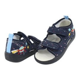 American Club Sandali americani scarpe per bambini soletta in pelle TEN28 blu navy 3