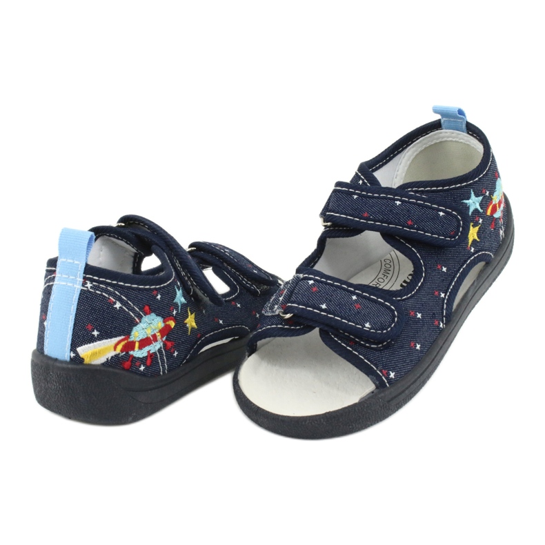 American Club Sandali americani scarpe per bambini soletta in pelle TEN28 blu navy 3