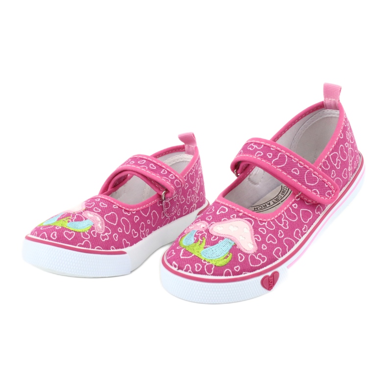 American Club Sneakers ballerine con velcro TEN15 cuori blu rosa verde 2