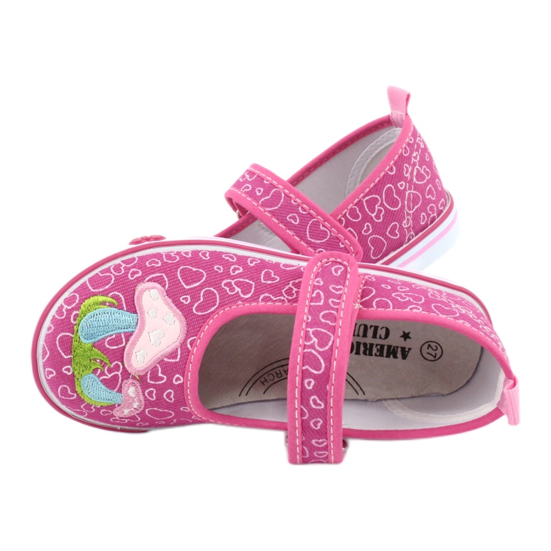 American Club Sneakers ballerine con velcro TEN15 cuori blu rosa verde 4