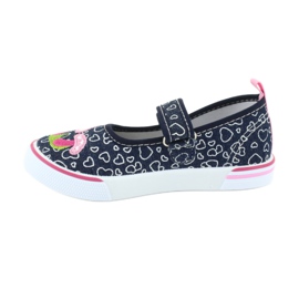 American Club Sneakers ballerine con velcro TEN15 cuori bianco blu navy rosa 1