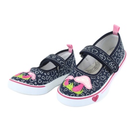 American Club Sneakers ballerine con velcro TEN15 cuori bianco blu navy rosa 2