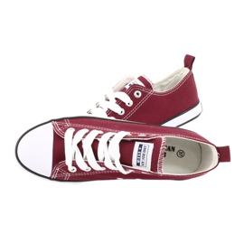 American Club Sneaker femminili legate Borgogna rosso 4