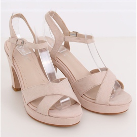 Sandali su un palo beige NS033P Beige 2