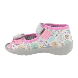 Pantofole per bambini Befado 242P097 multicolore rosa grigio 2