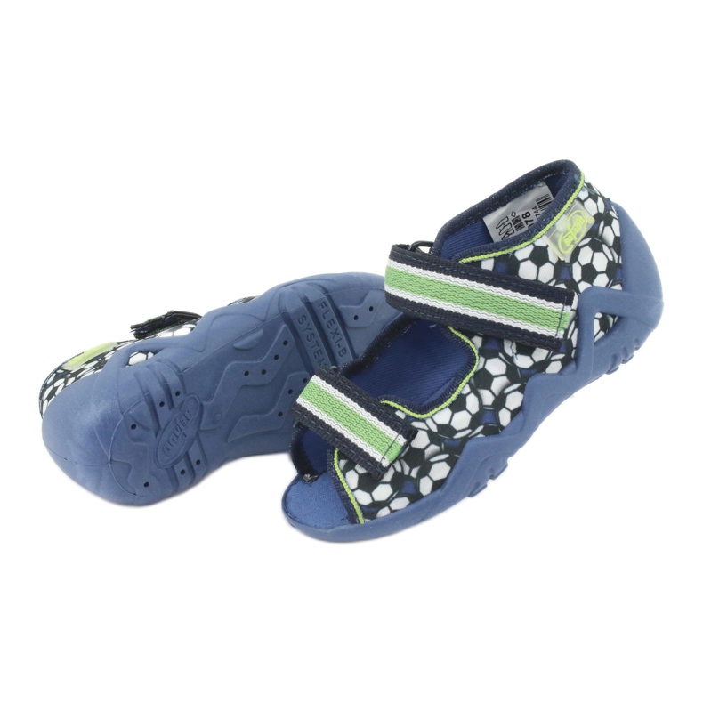 Scarpe da bambino Befado verde 250P078 bianca blu navy 4