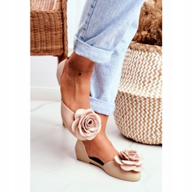 LU BOO Ballerine in gomma Meliski Flowers Beige Esther 1
