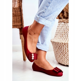 LU BOO Ballerine Gomma Meliski Fiocchi Rosso Joleen 1