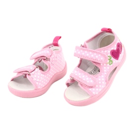 American Club Scarpe per bambini pantofole sandali cuori americani TEN20 bianco rosa 1