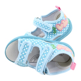 American Club Scarpe per bambini pantofole sandali cuori americani TEN20 bianco blu rosa 4