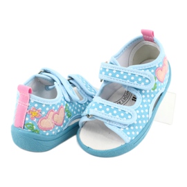 American Club Scarpe per bambini pantofole sandali cuori americani TEN20 bianco blu rosa 3