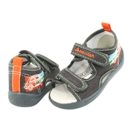 American Club Sandali americani, scarpe per bambini, inserto in pelle TEN46, grigio 3