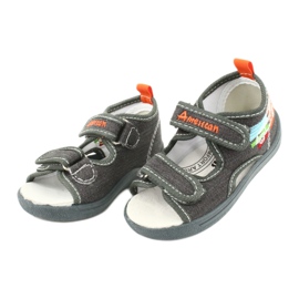 American Club Sandali americani, scarpe per bambini, inserto in pelle TEN46, grigio 2