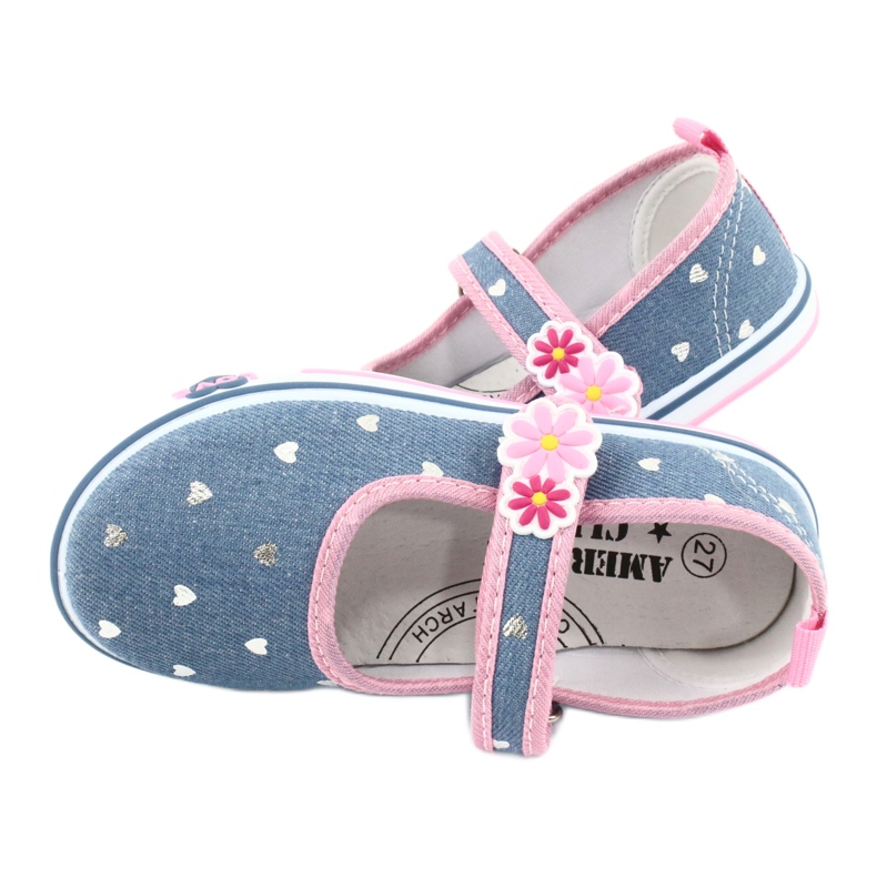 American Club TEN14 Sneaker con velcro blu rosa grigio 4